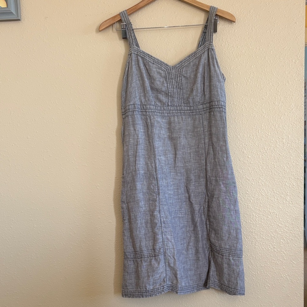 Gray linen sun dress